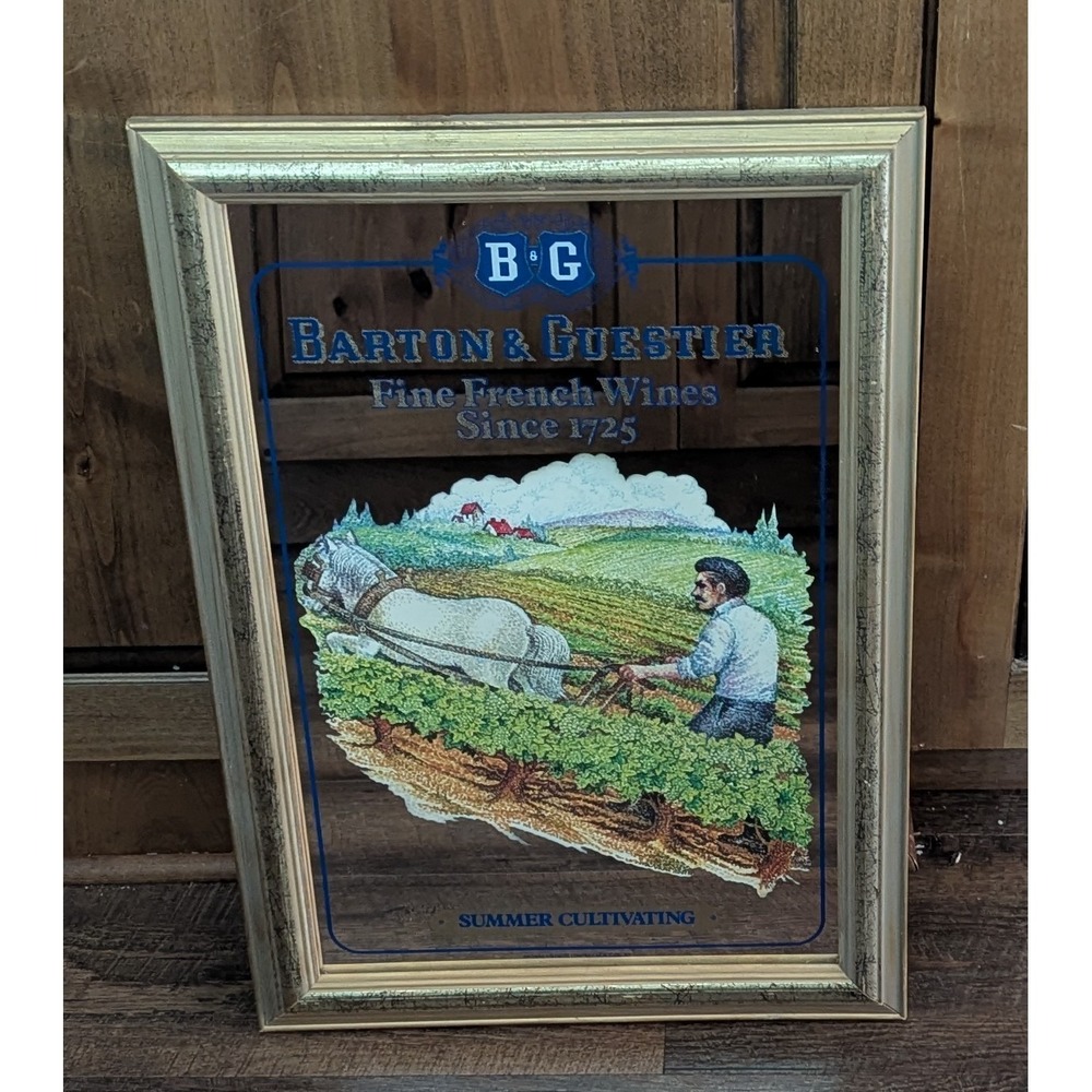 Vintage Barton‎ & Guestier "Summer Cultivating" Mirrored Pub Sign/Advertisement